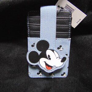 Disney Parks Mickey Mouse Denim Card ID Wallet Brand New